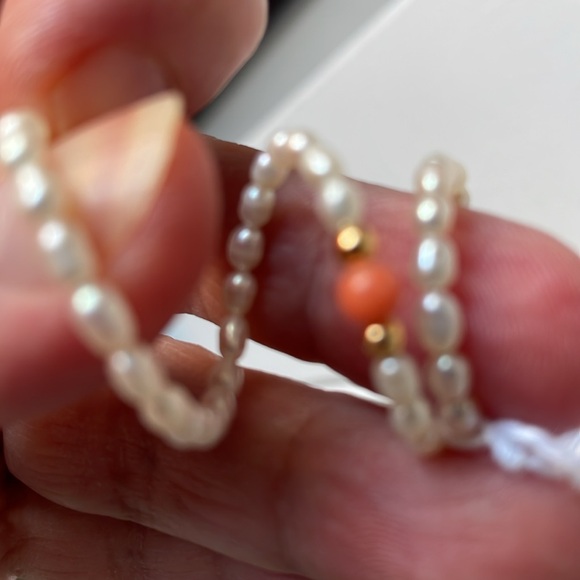 Freshwater Cultured Pearl Coral Gold bead wire Ring - Picture 10 of 10